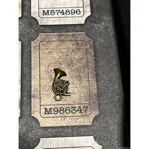 Vintage Brass French Horn Charm With Unique Patina Finish